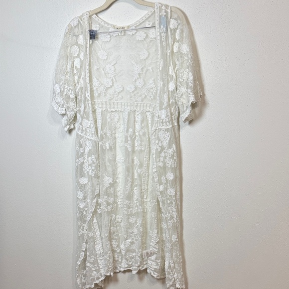 miami Tops - miami White Lace Kimono Cover-Up